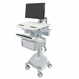 Ergotron StyleView Cart with LCD Arm, LiFe Powered, 1 Tall Drawer (1x1)