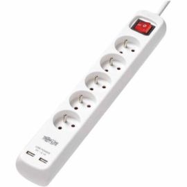 Tripp Lite by Eaton 5-Outlet Power Strip with USB Charging - French Type E Outlets 220-250V 16A 3 m Cord Type E Plug White