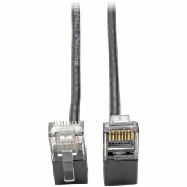 Tripp Lite by Eaton Right-Angle Cat6 Gigabit Snagless Molded Slim UTP Ethernet Cable (RJ45 M/M) Black 1 ft. (0.31 m)