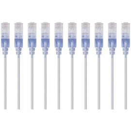 SLIM CAT6A CABLE - 10PK 1FT WHITE