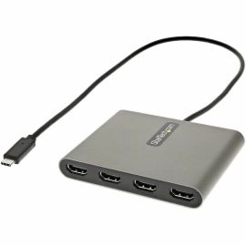 StarTech.com USB C to 4 HDMI Adapter, External Graphics Card, 1080p, USB Type-C to Quad HDMI Monitor Display Adapter/Converter, Windows