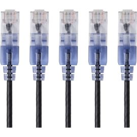 SLIM CAT6A PATCH CABLE,5-PACK_14FT BLCK