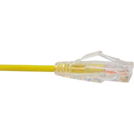 CAT6 SLIM ETHERNET PATCH CABLE, 30FT, YELLOW, UTP, 28AWG, SNAGLESS RJ45 CONNECTO