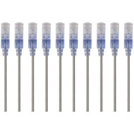 SLIM CAT6A CABLE - 10PK 1FT GRAY