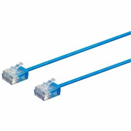 MONOPRICE CAT6 7FT BLUE PATCH CABLE_ UTP_ 32AWG_ 550MHZ_ PURE BARE COPPER_ SNAGL