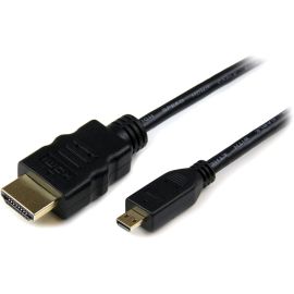 StarTech.com 6ft Micro HDMI to HDMI Cable with Ethernet, 4K High Speed Micro HDMI Type-D Device to HDMI Monitor Adapter/Converter Cord