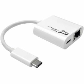 Tripp Lite by Eaton USB-C to Gigabit Network Adapter with USB-C PD Charging - Thunderbolt 3 White