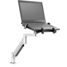 ARTICULATING ARM WITH ADJUSTABLE LAPTOP/TABLET HOLDER. INCLUDES CLAMP/GROMMET MO