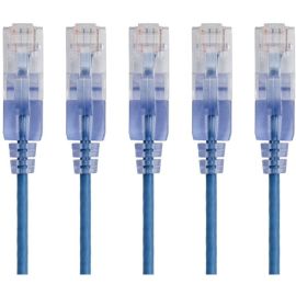 SLIM CAT6A PATCH CABLE,5-PACK_ 1FT BLUE