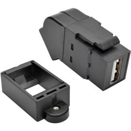 Tripp Lite by Eaton USB 2.0 All-in-One Keystone/Panel Mount Angled Coupler (F/F) Black