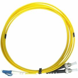MONOPRICE SINGLE-MODE FIBER OPTIC CABLE - LC-ST UL 2MM 9/125 OFNR DUPLEX YELLOW