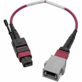 Tripp Lite by Eaton MTP/MPO Parallel Optics Base-8 Migration Fiber Adapter Polarity A to B 12 Fiber 40GB/100GB OM4 M/F Magenta 8 in.