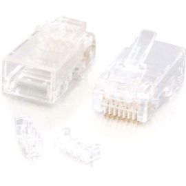 NETWORK PLUG - MALE RIGHT GENDER - RJ-45 RIGHT CONNECTOR - CLEAR - NO FIBER TYPE