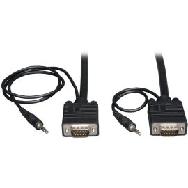 Eaton Tripp Lite Series VGA High-Resolution RGB Coaxial Cable with Audio (HD15 and 3.5mm M/M), 50 ft. (15.24 m)