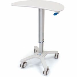 KIDNEY CART-FASHION GREY COLOR WORK SURFACE, MANUAL HEIGHT ADJUSTMENT, 3IN LOCKI