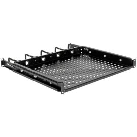 Tripp Lite by Eaton SmartRack Cantilevered Steel Rack Shelf - 1U Vented Integrated Cable Rings 14.2 in. Deep Holds up to 50 lbs (22.2 kgs)