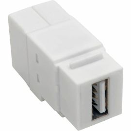 Tripp Lite by Eaton USB 2.0 Panel Mount Coupler Keystone Jack White F/F All-In-One