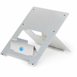R-GO ERGONOMIC LAPTOP STAND, RISER, FLEXIBLE, SILVER, TAA COMPLIANT