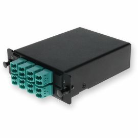 AddOn 4-Bay Cassette 2x 12-Fiber MPO In, 8 LC Duplex Out, Multi-mode Duplex OM4