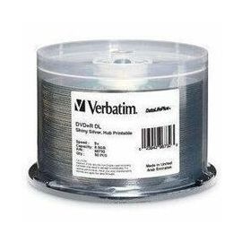 Verbatim DVD+R DL 8.5GB 8X DataLifePlus Shiny Silver Silk Screen Printable - 50pk Spindle