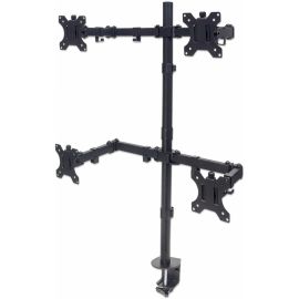 MANHATTAN UNIVERSAL FOUR MONITOR MOUNT WITH DOUBLE-LINK SWING ARMS HOLDS TWO 13