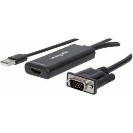 MANHATTAN VGA AND USB TO HDMI CONVERTER CONVERTS ANALOG VGA VIDEO AND USB AUDIO