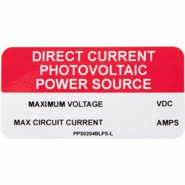 SOLAR LABEL 2X4 DC PV SOURC