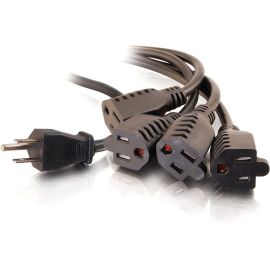 3FT 16 AWG 1-TO-4 POWER CORD SPLITTER (1 NEMA 5-15P TO 4 NEMA 5-15R) (TAA COMPLI