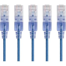 SLIM CAT6A PATCH CABLE,5-PACK_10FT BLUE