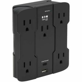 Tripp Lite by Eaton Safe-IT 5-Outlet Surge Protector USB-A/USB-C Ports 5-15P Direct Plug-In 1050 Joules Antimicrobial Protection Black