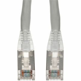 2FT GRAY CAT 6A SHIELDED PVC ETHERNET CABLE SNAGLESS EASY CLEAR BOOT TAA RJ-45 M