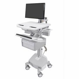 Ergotron StyleView Cart with LCD Arm, LiFe Powered, 2 Tall Drawers (2x1)