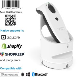 Socket Mobile SocketScan S740, Universal Barcode Scanner, White & White Dock