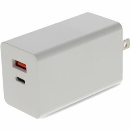 WALL CHARGER DUAL PORT 1X USB-C 3.1 1X USB-A 20V 3A WHITE