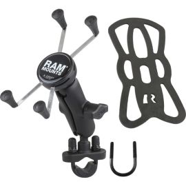 RAM HANDLEBAR RAIL MOUNT WITH ZINC COATED U-BOLT BASE & UNIVERSAL X-GRIP LARGE P