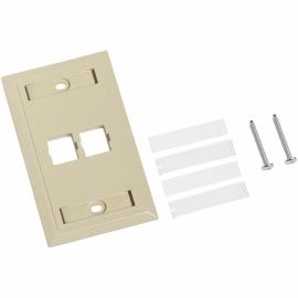 FACEPLATE 2 PORT FLUSH MOUNT SINGLE GANG M-SERIES M12L-246 IVORY (MOQ 10)