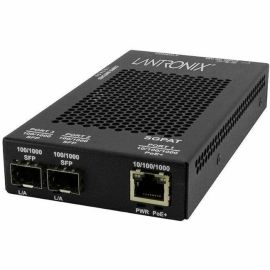 10/100/1000 POE+ RJ-45 TO (2) OPEN DUAL SPEED SFP PORT MEDIA CONVERTER W/ -SA PS