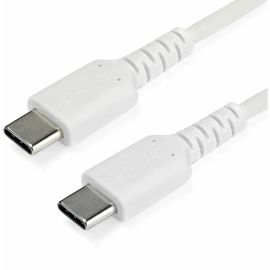 StarTech.com 1m USB C Charging Cable - Durable Fast Charge & Sync USB 2.0 Type C to C Charger Cord - TPE Jacket Aramid Fiber M/M 60W White