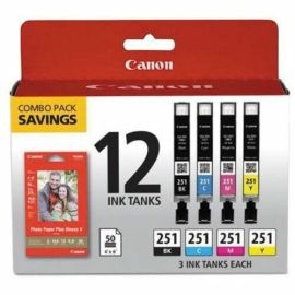 Canon Original Inkjet Ink Cartridge - Cyan, Magenta, Yellow, Black - 12 / Pack