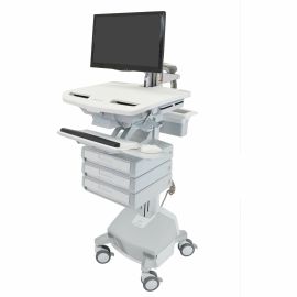 Ergotron StyleView Cart with LCD Arm, LiFe Powered, 3 Drawers (1x3)