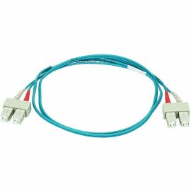 MONOPRICE OM3 FIBER OPTIC CABLE - SC/SC UL 50/125 TYPE MULTI-MODE 10GB AQUA 15M