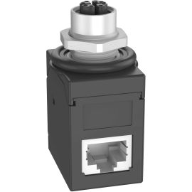 IndustrialNet M12 X-Code Female to 90 RJ45 Coupler Adapter