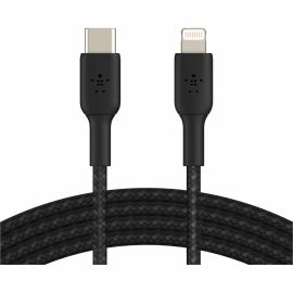 Belkin 30W USB-C to Lightning Cable - Nylon, Braided - M/M - 2m/6.6ft - Black
