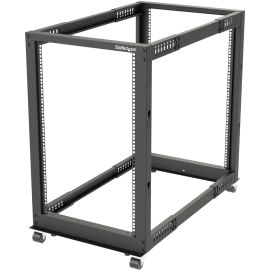 StarTech.com 4-Post 18U Mobile Open Frame Server Rack, 19