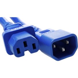 POWER CORD C14-C15, 15AMP, 14AWG, UL, SJT, 250V, BLUE, 3FT