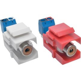 Tripp Lite by Eaton RCA Female Audio to Screw Terminal Keystone Jack Kit Red/White