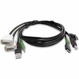 6FT DUAL-DISPLAY KVM CABLE - 2X DVI TO 2X HDMI USB 2.0 TAA