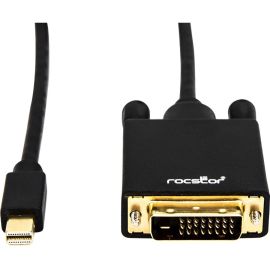 Rocstor Premium 6 ft Mini DisplayPort to DVI Cable - Mini Displayport to DVI Cable Supports 1920x1200 1080p Resolution- mDP to DVI cable for Notebook, Ultrabook, TV, Projector, Monitor, Video Device, MacBook, MacBook Pro - 6 ft (2