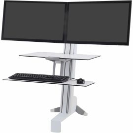 Ergotron WorkFit-S Desk Mount for Monitor, Keyboard - White