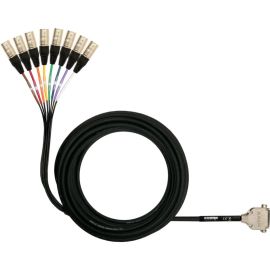 8 CHANNEL DB25 TO XLR MALE AUDIO SNAKE, 25 FT.